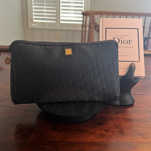 DIOR Vintage Trotter Canvas Clutch Jet Black - Picture 7 of 12